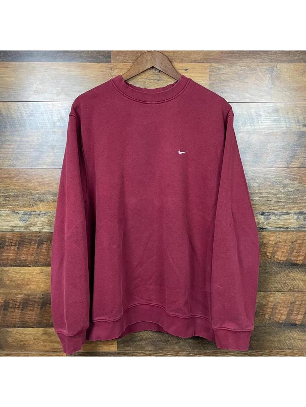 Vintage Y2K Nike Burgundy Red Crewneck Pullover Mens Large